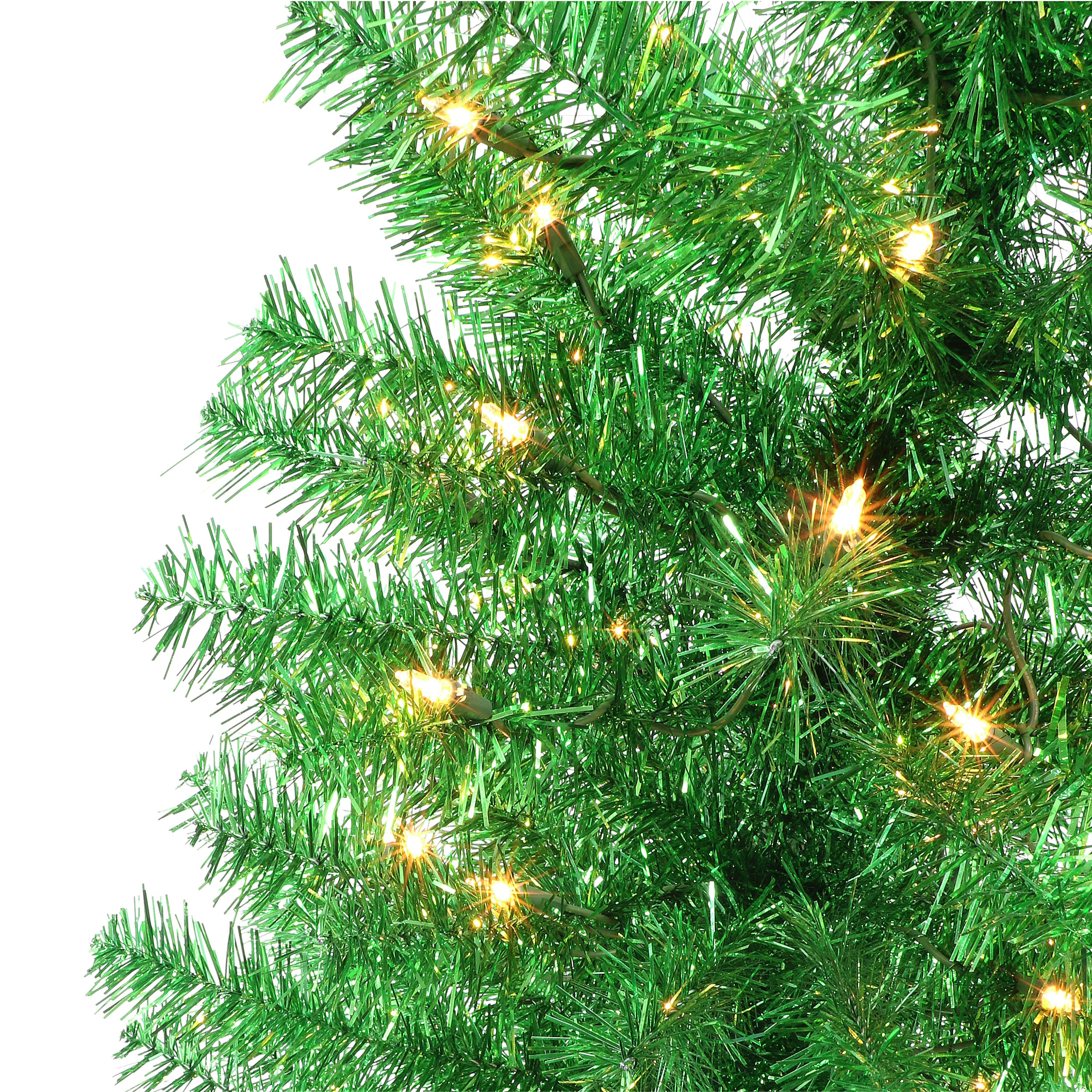 4.5ft Pre-lit Green Tinsel Tree